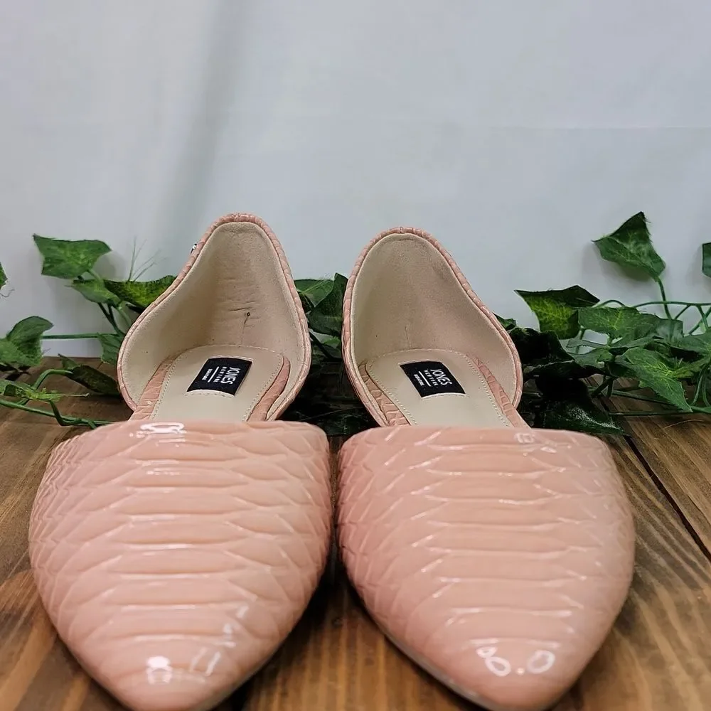 Jones. New York. Seneca. Chic Steps Pink Croc-Embossed Flats. Size 7.5. NWOT